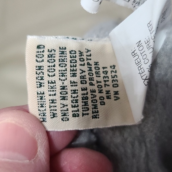 L.L.Bean Mens Flannel Shirt Blue/White Plaid Gray Fleece Lining Pocket M EUC - Picture 9 of 12